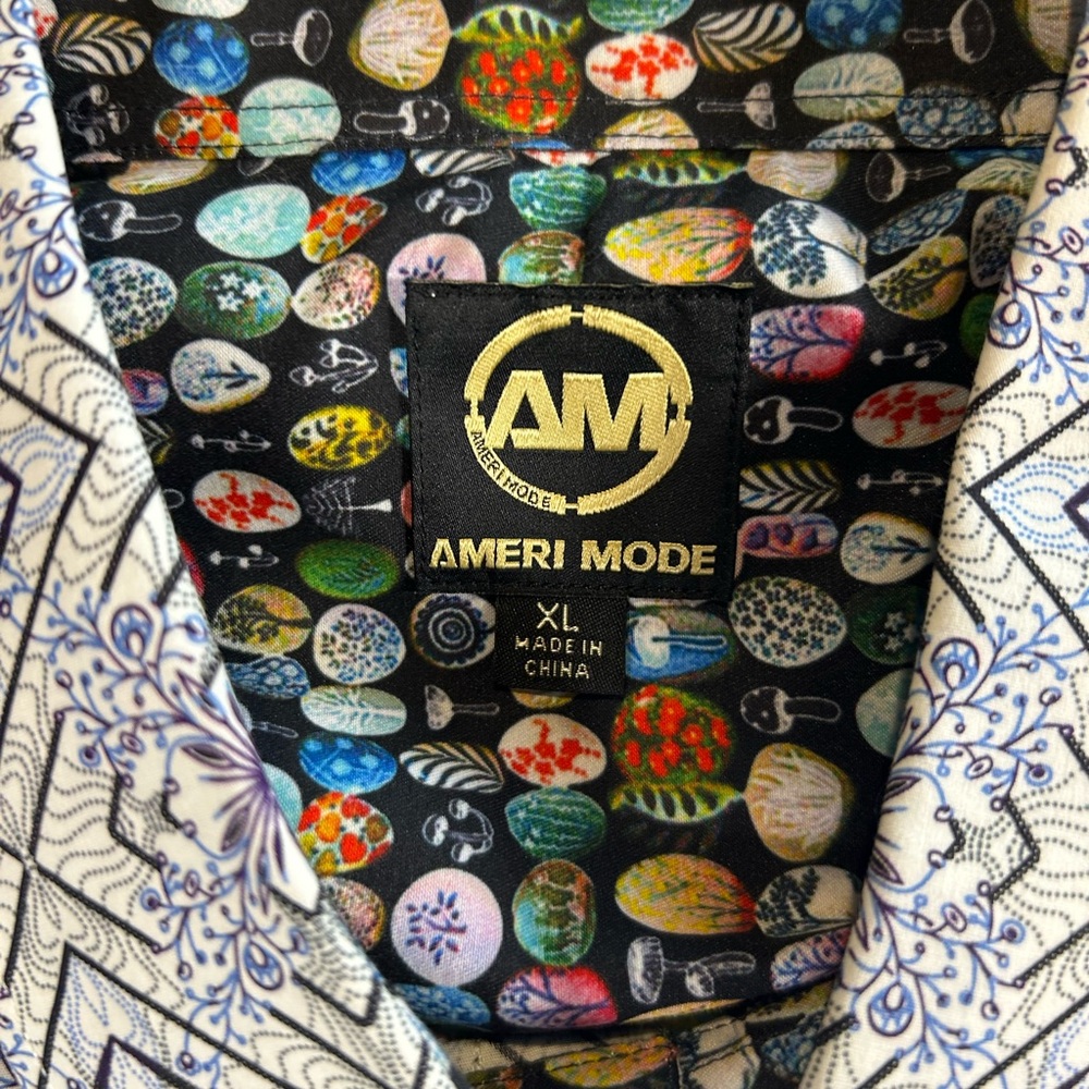 Ameri Mode Geometric Print Long-Sleeve Dress Shir… - image 3